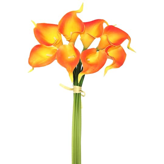 Orange Calla Lily Artificial Bundle